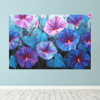 Toile Peinture abstraite de volubilis bleu et violet