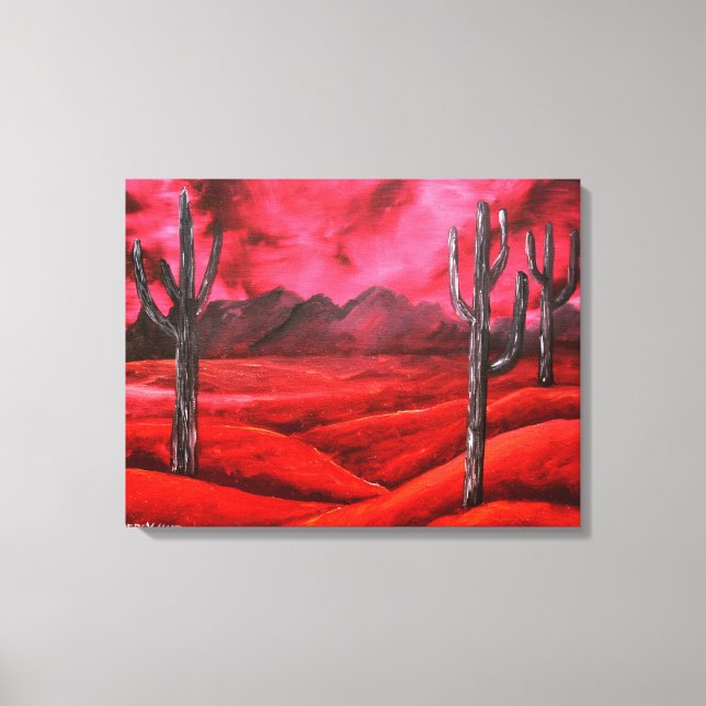 Toile peinture abstraite du sud-ouest rouge (Recto)
