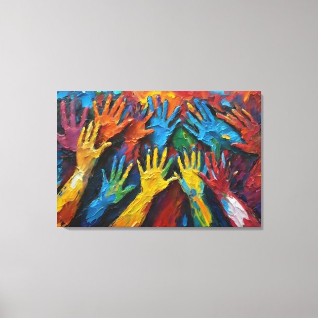 Toile Peinture Abstraite Elle représente la diversité (Recto)
