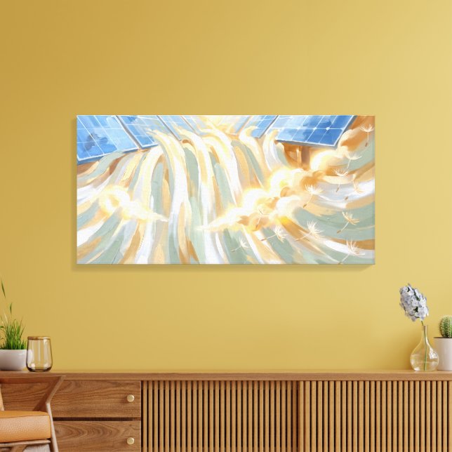 Toile Peinture Abstraite Énergie Solaire Art Durable (Insitu(Salon))