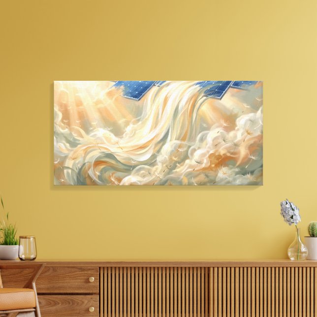 Toile Peinture Abstraite Énergie Solaire Art Durable (Insitu(Salon))