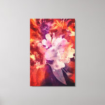 Peinture Abstraite florale bordeaux artistique