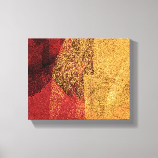 Toile Peinture abstraite jaune, rouge (Recto)