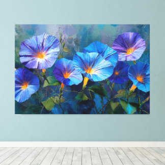 Toile Peinture Abstraite Murale Bleue et Violette