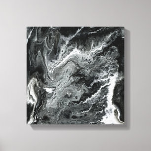 Toile Peinture acrylique de marbre noire et blanche