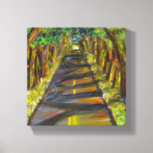 Toile Peinture acrylique du tunnel d'arbres à Kauai