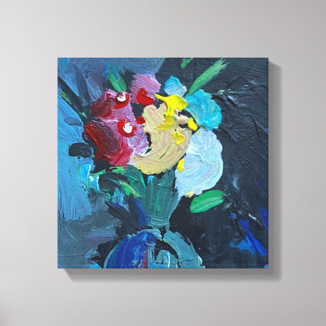 Toile Peinture acrylique, fleurs (Recto)