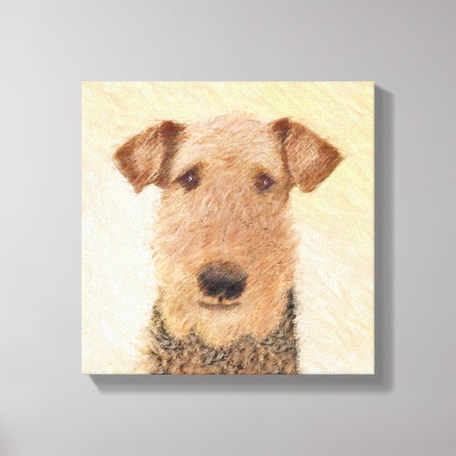 Toile Peinture Airedale Terrier - Cute Original Art (Recto)
