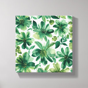 Toile Peinture aquarelle botanique florale de jardin ver