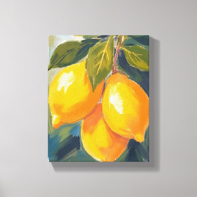 Toile Peinture aquarelle de fruits d'arbre à citron (Recto)