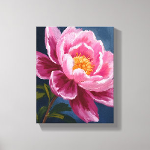 Toile Peinture aquarelle florale à fleurs roses