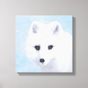 Toile Peinture Arctic Fox - Art original de la faune