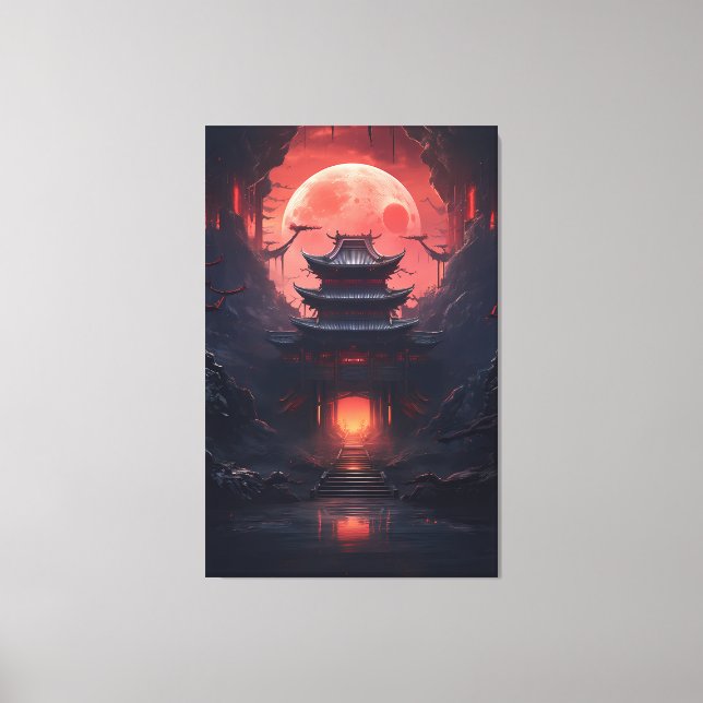 Toile Peinture artistique Yin et Yang Pont et Temple (Recto)