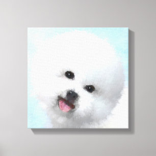 Toile Peinture Bichon Frise - Cute Original Chien Art