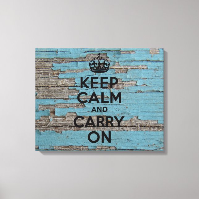 Toile Peinture Bleue Peinture, Gardez Le Calme (Recto)