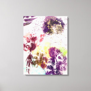 Toile Peinture botanique rose rose violet artistique