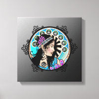 Peinture circulaire Art Nouveau Samaritaine femme