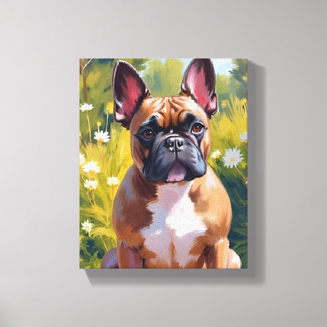 Toile Peinture d'animal de compagnie Bouledogue français (Recto)