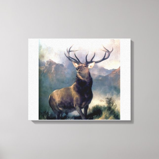 Toile Peinture d'animal sauvage de wapiti (Recto)