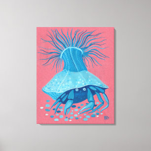 Toile Peinture d'animaux sous-marins de mer Crabe solita