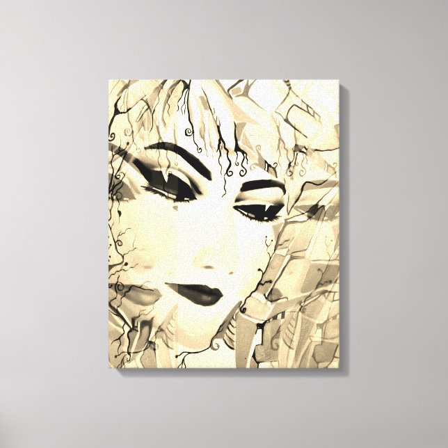 Toile Peinture d'aquarelle en silhouette féminine romant (Recto)