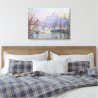 Peinture d'art fin Port Voiliers Lever de soleil M