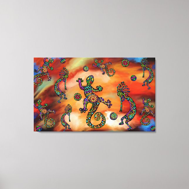 Toile Peinture d'art Kokopelli du Sud-Ouest (Recto)