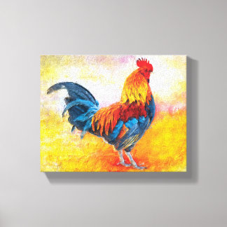 Toile Peinture d'Art numérique de coq coloré