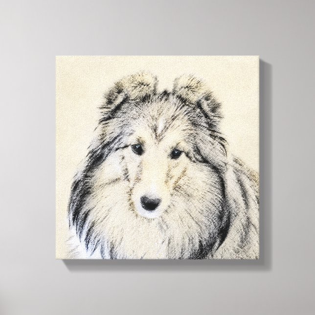 Toile Peinture de Berger des Shetland - Art Original de  (Recto)