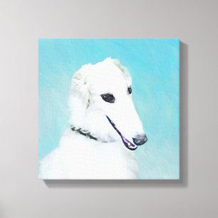 Toile Peinture de Borzoi (Blanc) - Joli Chien d'origine