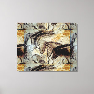 Toile Peinture de caverne de Lascaux des chevaux sur la