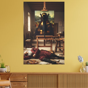 Toile Peinture de chat amusante
