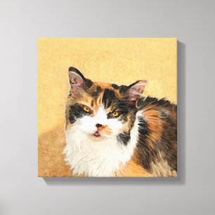 Toile Peinture de chat Calico - Cute Original Cat Art