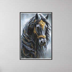 Toile "Peinture de Cheval réaliste Mur Art - Nature Élég