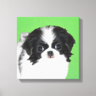 Toile Peinture de chiot Japanese Chin - Art original de