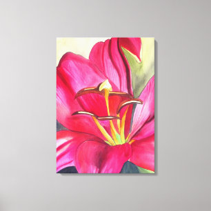 Toile Peinture de fleur d'art d'aquarelle de lis