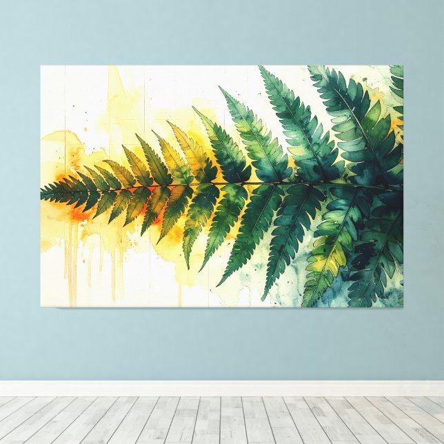 Toile peinture de fougère à l'aquarelle (Insitu (Plancher de Bois))