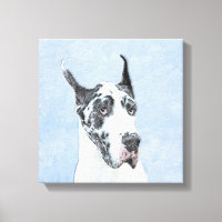 Peinture de Great Dane (Arlequin) - Art original d