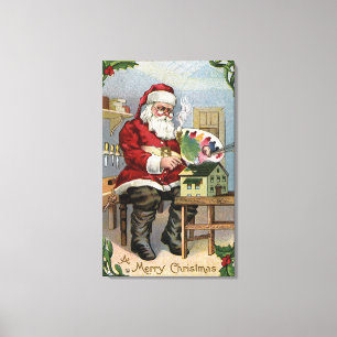 Toile Peinture de GreetingSanta de Noël