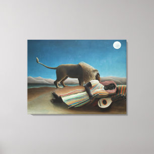 Toile Peinture de Henri Rousseau La Bohémienne endormie
