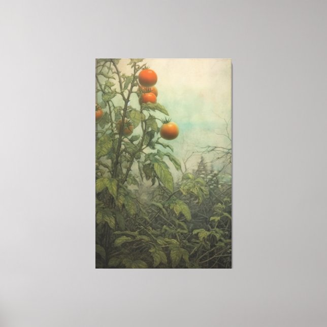 Toile Peinture de jardin Plante de tomates vibrantes (Recto)
