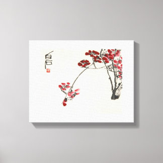 Toile Peinture de la Chine ancienne-Qi Baishi-Red Winter