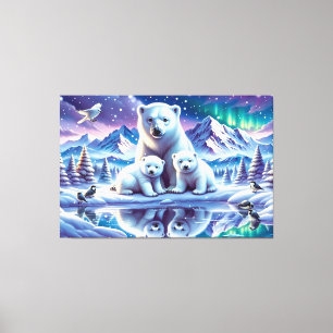 Toile Peinture de la scène neigeuse de la famille des ou