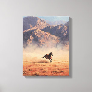 Toile Peinture de la tempête de poussière de Mustang Mou
