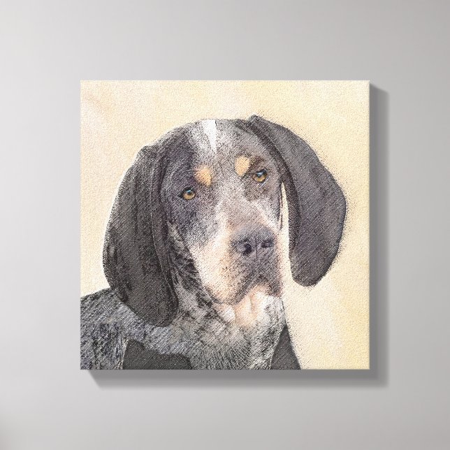 Toile Peinture de linge bluetick - mignon chien original (Recto)