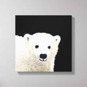 Toile Peinture de l'ours polaire - Art original de la fa