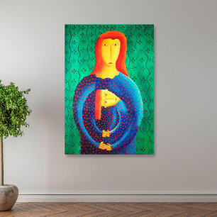 Toile Peinture de mère et fille Art contemporain