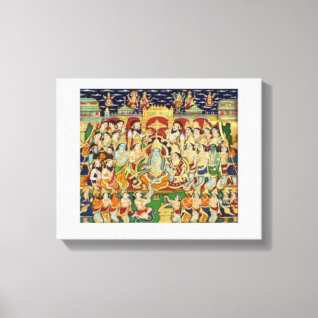 TOILE PEINTURE DE MYTHOLOGIE INDIENNE (Recto)