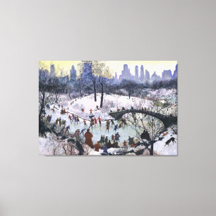 Toile Peinture de patinage de Central Park vintage