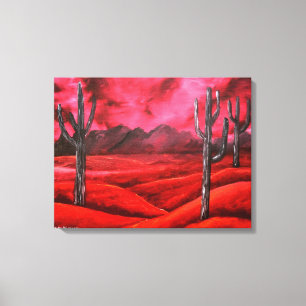 Toile peinture de paysage abstraite du sud-ouest rouge